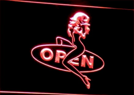 OPEN Sexy Sex Girls Pub Bar Club Neon Light Sign